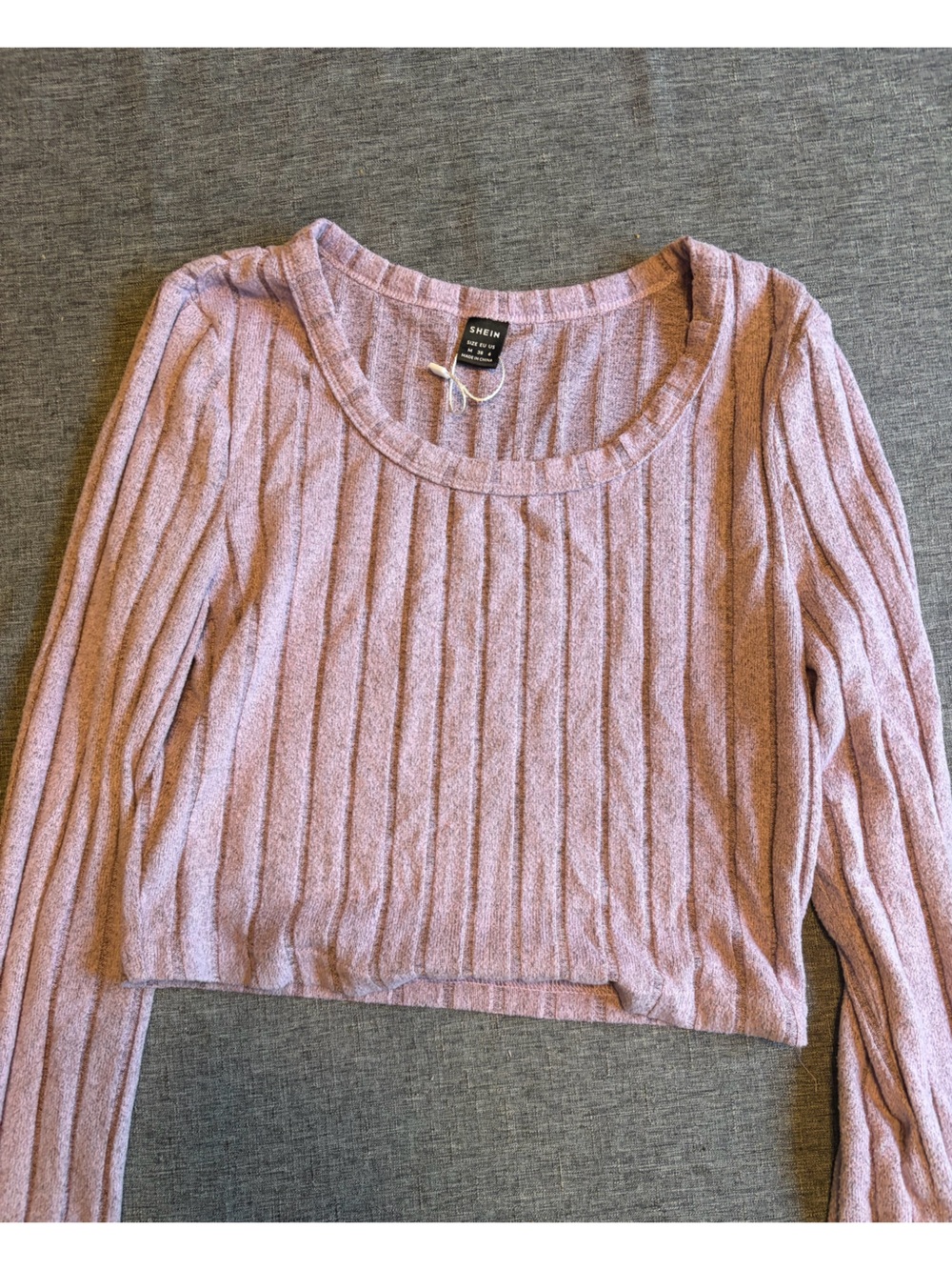 SHEIN Ribbed Scoop Neck Sweater in Dusty Pink and orange